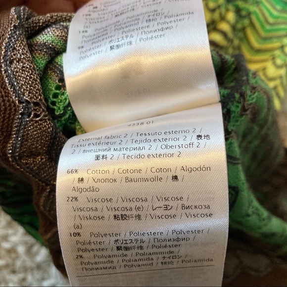 Missoni One Shoulder Knit Top Green Sz 6 - Picture 9 of 9